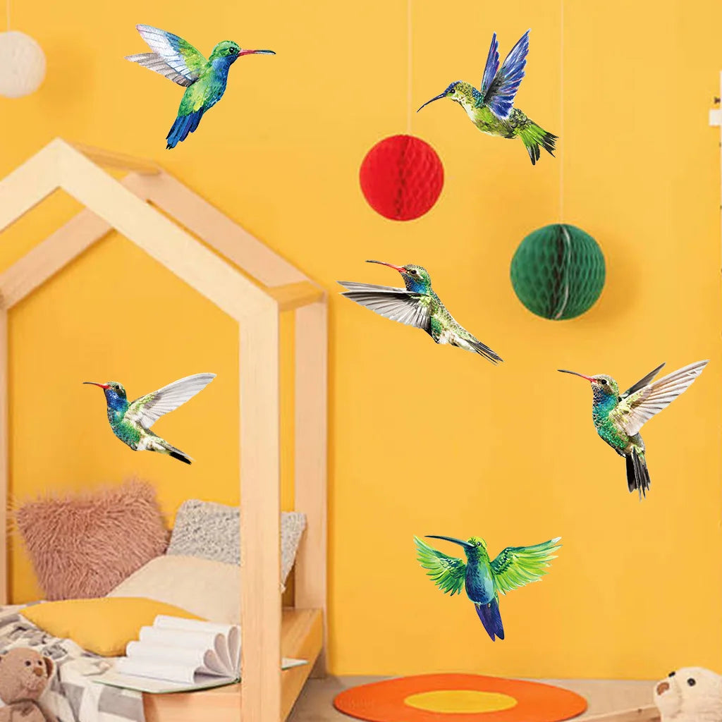 6pcs Hummingbird Wall Stickers Living room Bedroom Wall Decor