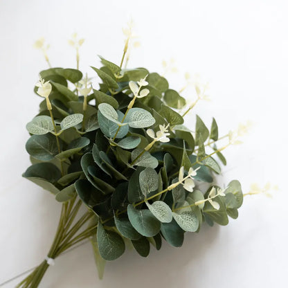 10pcs Eucalyptus Artificial Silk Flowers Wedding Hotel Meeting