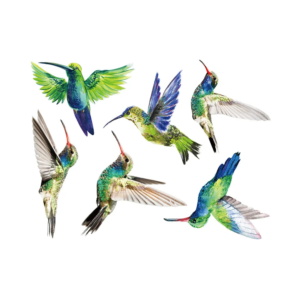 6pcs Hummingbird Wall Stickers Living room Bedroom Wall Decor