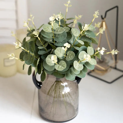 10pcs Eucalyptus Artificial Silk Flowers Wedding Hotel Meeting