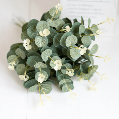 10pcs Eucalyptus Artificial Silk Flowers Wedding Hotel Meeting