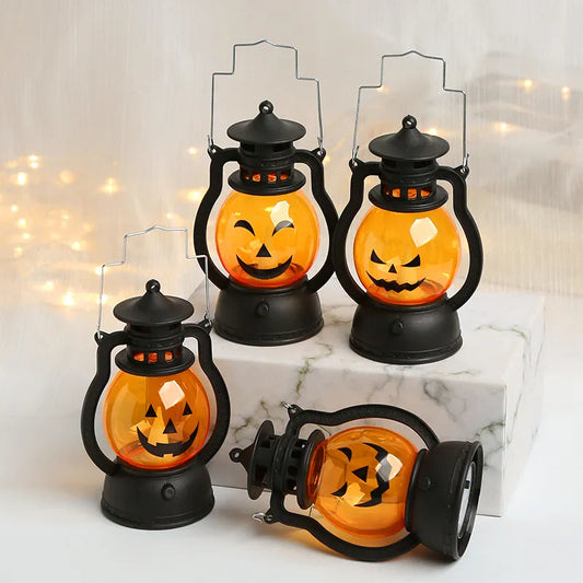 Halloween LED Hanging Pumpkin Lantern Light Ghost Lamp